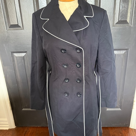 NWOT ANN TAYLOR Blue Double Breasted Coat M - Picture 8 of 12